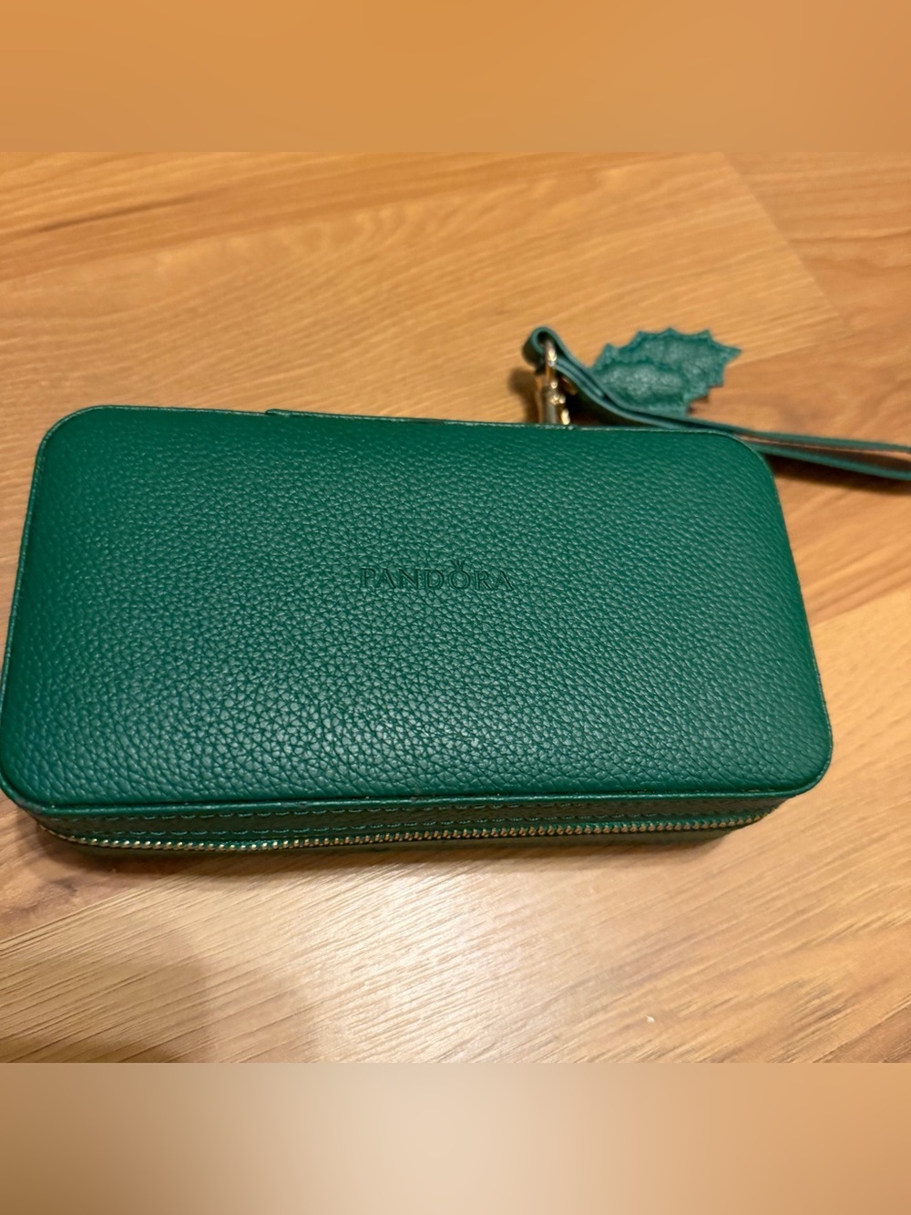 Authentic Pandora Emerald Green Travel Jewelry Case